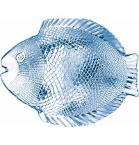Тарелка Рыба 250*360 10258 прозр/син.