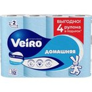 Бумага туал. Вейро 2-х сл Домашняя  12шт Белая 