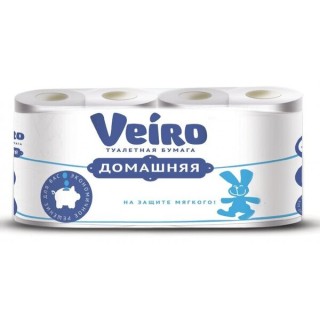 Бумага туал. Вейро 2-х сл Домашняя 8шт Белая