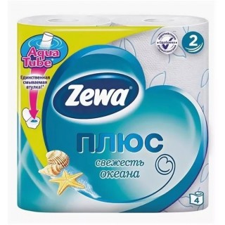 Бумага туал. Зева 2-х сл  4шт Океан