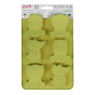 Форма д/выпечки силикон 6 ячеек Vetta  Зверята 856-200