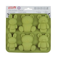 Форма д/выпечки силикон 6 ячеек Vetta Мишки и зайчики 856-188