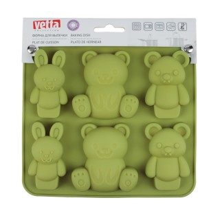 Форма д/выпечки силикон 6 ячеек Vetta Мишки и зайчики 856-188