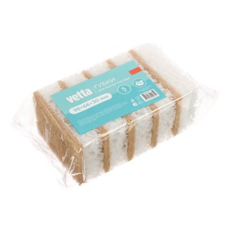 Губка  д/пос Vetta 441-273 коралл белый 5шт 