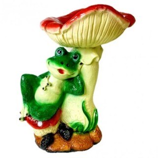 Изделие из гипса Лягушка на привале под мухомором 454