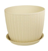 Кашпо Вязание 2,8л М3121 бел.ротанг