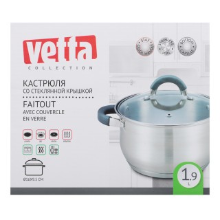 Кастрюля нерж Vetta Вена 1,9 ст.кр. 822-043
