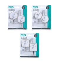 Крючки 2шт Vetta пл. самокл. Белый мрамор 440-376