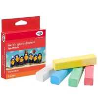 Мелки д/рисов.на асфальте 5цв ГаммаМультики квадратные