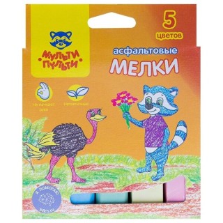 Мелки д/рисов.на асфальте 5цв Мульти-Пульти 11132