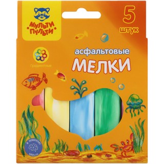 Мелки д/рисов.на асфальте 5цв Мульти-Пульти 50484