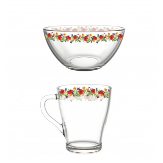 Набор д/ланча 1/2 Бордюр цветочный (кружка+салатник)
