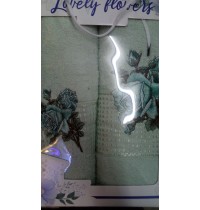 Набор полотенец 2шт Цветы/Бабочка