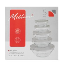 Набор салатников 5пр.с кр. стекло MILLIMI 878-609