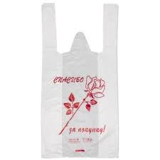 Пакет-майка 25+12х45 Роза (цена за упаковку)