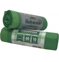 Пакеты д/мусора 60л *10 с завязками Ромашка 060