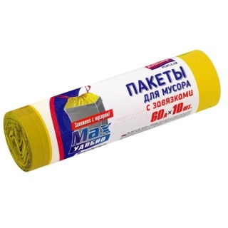 Пакеты д/мусора 60л *10с завязками Авикомп 6306