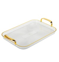 Поднос 42,5*27 Золотая кайма с ручками.862-451