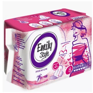 Прокладки ПРЕМИУМ СУПЕР 8 шт Emily Style