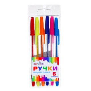 Ручка шарик. 6-цв.ClipStudio 526-536