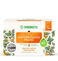 SYNERGETIC Мыло 90г Масло мяты и апельсин