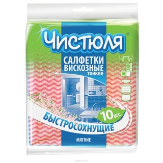 Салфетки Чистюля 10шт.34*38 тонкая