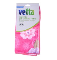 Салфетки Микрофибра 30*30 VETTA 448-229 д/стекла и зеркал 