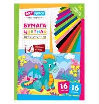 Цв. бумага 16л 16цв. двухсторон. А4