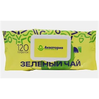 Влаж. салф. Акватория 120шт Зеленый чай  Клапан /16