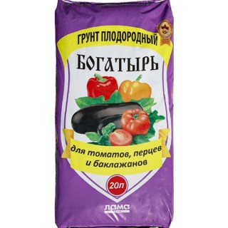 Земля Плодородный для ТОМАТОВ, перцев и баклаж. 20л Богатырь